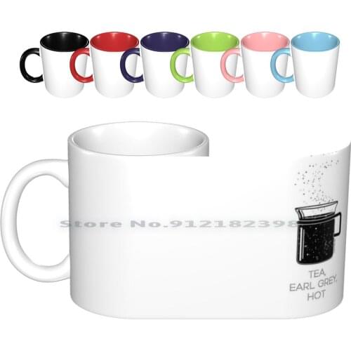 Tea , Earl Grey , Hot-Captain Picard , Star Tng , Star Field ( Light Backgrounds ) Ceramic Mugs Coffee Cups Milk Tea