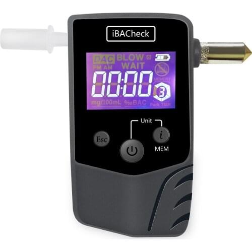 AA1698 Conductor Sensor Rechargeable Digital LCD Breathalyzer Alcohol Tester Digital LCD with Removable life-saving hammer