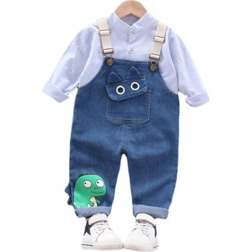 Spring Autumn Children Cartoon Clothes Baby Boys Cotton Shirt Pants 2Pcs/sets Kid Toddler Clothing Infant Girls Casual Tracksuit