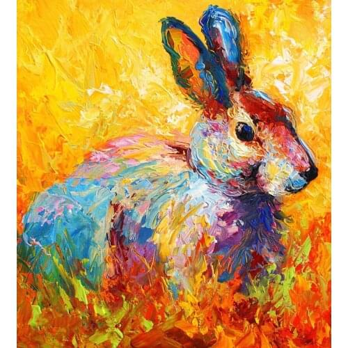 JMINE Div 5D colorful rabbit bunny Full Diamond Painting cross stitch kits art High Quality Animal 3D paint by diamonds