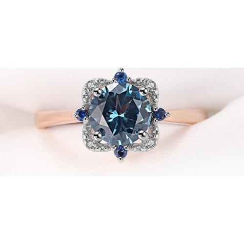 925 Sterling Silver Topaz Ring Created Gemstone Rose Gold Plated For Women Girls Delicate Anniversary Gifts Luxury Fine Jewelry