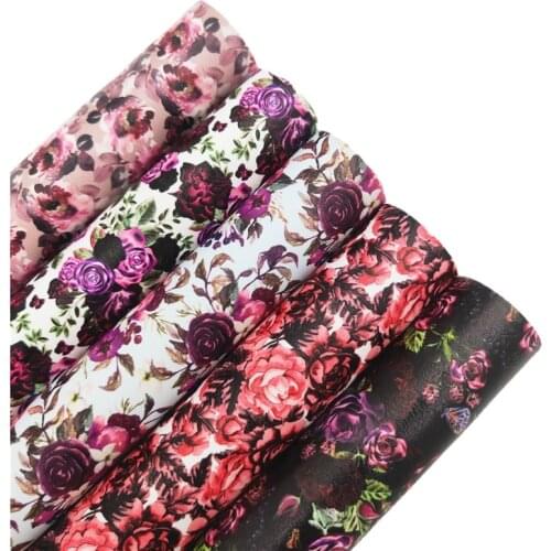 Plum Wine Rose Synthetic Faux Vinyl Leather Fabric Sheets Felt Backing Leather for Bows Earrings Bags Shows DIY 21X29CM 6S93