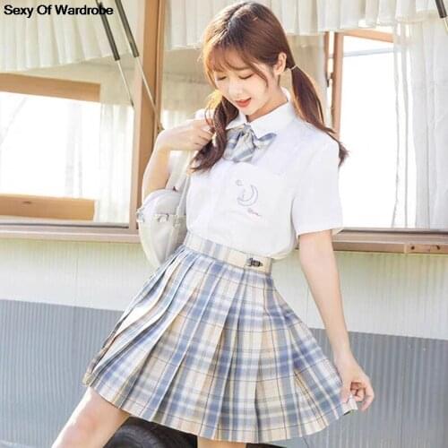 Fashion 2021 Kawaii Summer Women JK Skirts High Waist Cute Sweet Girls Pleated Skirt Korean Style College Mini Skirts For Women