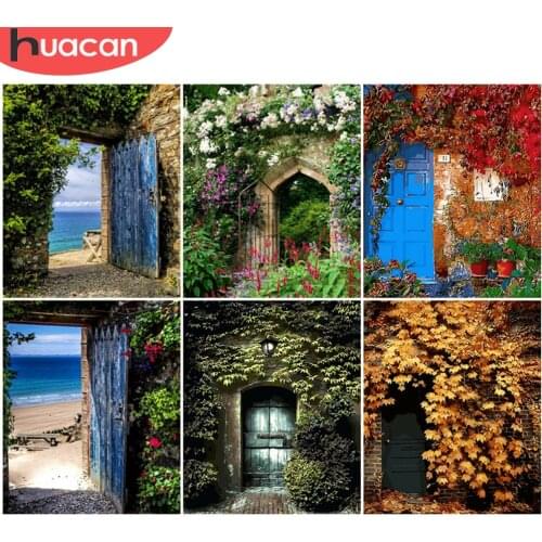 HUACAN Paint By Number DIY House Landscape Handpainted Wall Art Painting By Numbers Canvas Door Scenery Living Room Decor