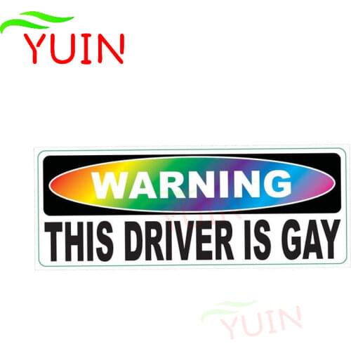 Creative Warning Driver Is Gay Rainbow Car Sticker Funny Decals Fashion PVC Decoration High Quality Waterproof Decal 21*8cm