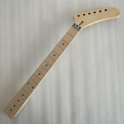 Maple 22 Fret Electric Guitar Neck Replacement Banana Headstock Locking Nut