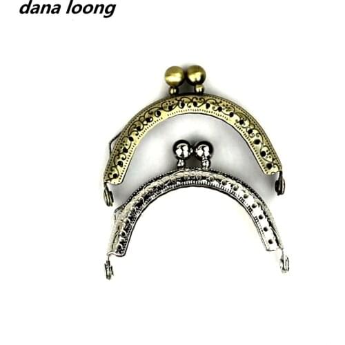 1 Piece 6.5 CM Antique Bronze or Silver Size Bead Head Semicircular Metal Coin Purse Frame Kiss Clasp DIY Bag Accessory