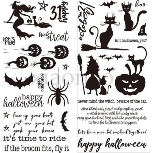 Halloween witch Transparent Clear Silicone Stamp/Seal for DIY scrapbooking/photo album Decorative clear stamp A862