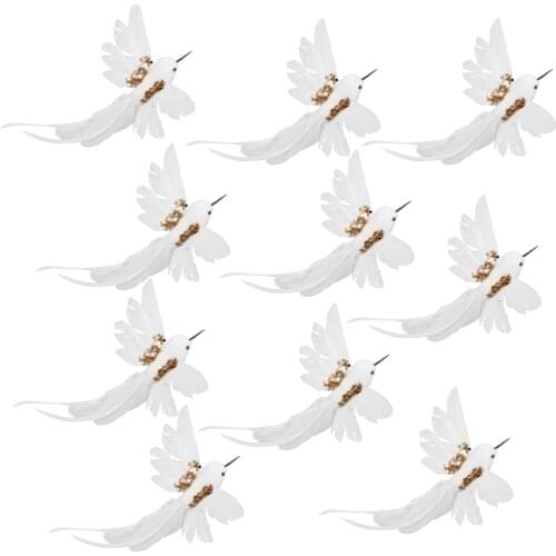 Xmas Tree Decors Birds Ornaments Decoration Artificial Brids Garden Foam Gardening Courtyard 10pcs DIY Simulation Hummingbird