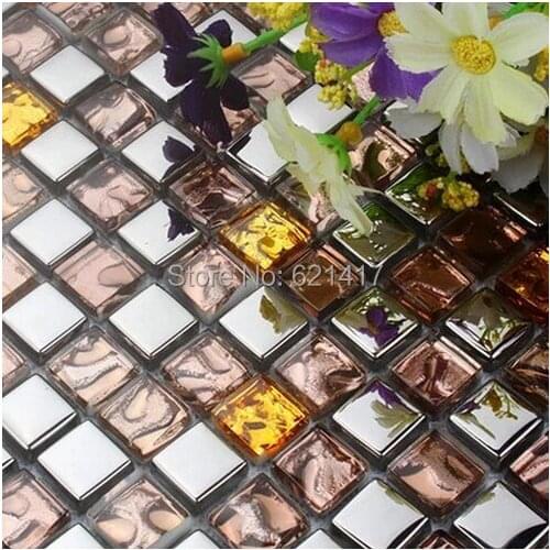 Pink color glass mixed diamond mosaic kitchen backsplash glass mosaic tile bathroom shower mosaic