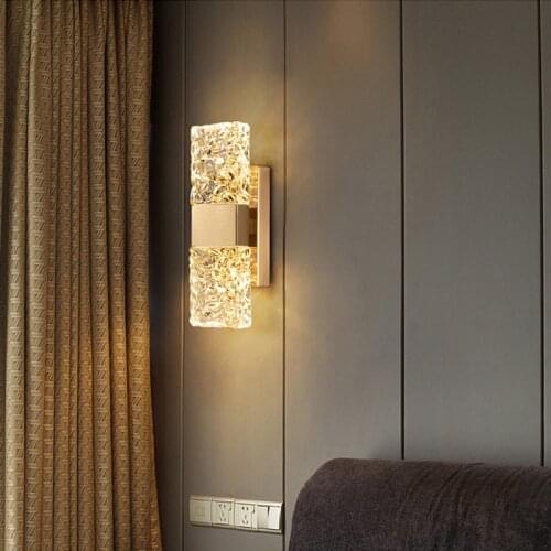 Crystal Gold Nordic Wall Lamp Transparent Luxury Sconce Wall Light For Living Room Bedroom Stair Aisle Creative LED Lamp