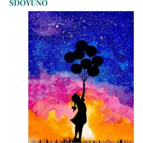 SDOYUNO 60x75cm Paint By Numbers Colourful Landscape DIY Oil Painting By Numbers On Canvas Scenery Frameless Hand Painting Decor