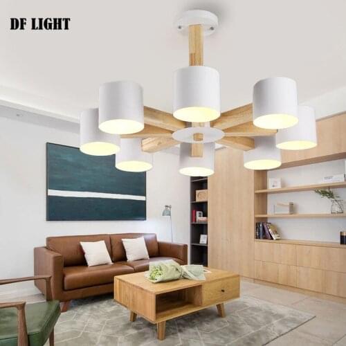 Modern chandelier living ceiling lamp bedroom LED ceiling light wooden LED chandelier factory direct wooden ceiling chandelier