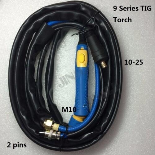 WP-9 TIG Welding Torch Complete Package Dinse 10-25 2 Pins 4 Meters 12 Feet Air Cooled