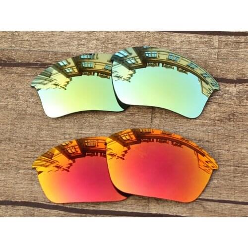 Vonxyz 2 Pairs Ruby Mirror & 24K Mirror Polycarbonate Replacement Lenses for-Oakley Half Jacket 2.0 Frame