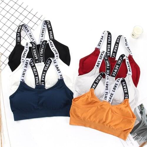 Ms Short Top Bar Sexy Vest Movement Run Bra No Rims English Strap Breast Wrap Girl Gym Push Ups Tank Backless Sling Sleevelss