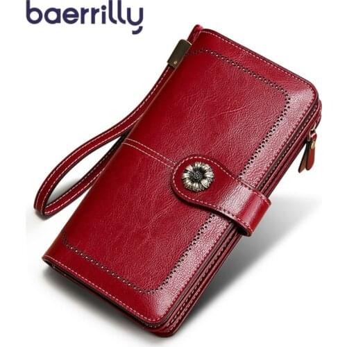 Women Wallet Long Clutch Bags Female Genuine Leather Rfid Card Holder Womens Wallets And Purses Coin Purse Zipper Cartera Mujer