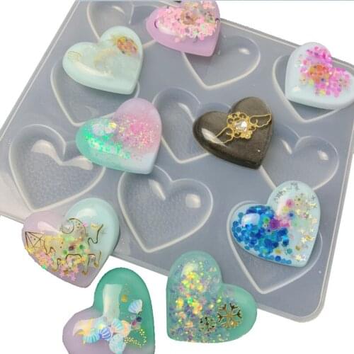 1PC 9-even Heart Shape Silicone Cake Mold DIY Chocolate Baking Utensil Cake Decoration Plaster Mold