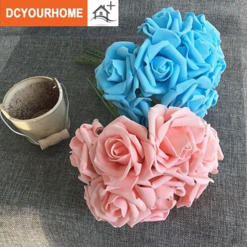 10PC emulation PE rose bouquet hand bouquet home flower arrangement wedding set decoration DIY accessories faux flowers