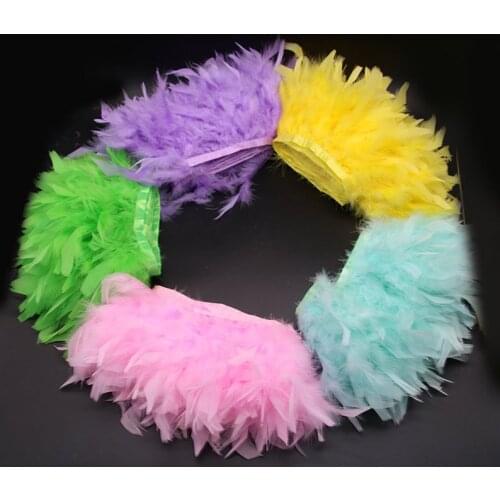 10 yards blue Feather Trimming Fringe with Ribbon Tape, Millinery Crafts Costumes Decoration natural Ostrich hair feather trim