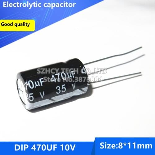100pcs DIP 470UF 10V 8*11 Electrolytic capacitor
