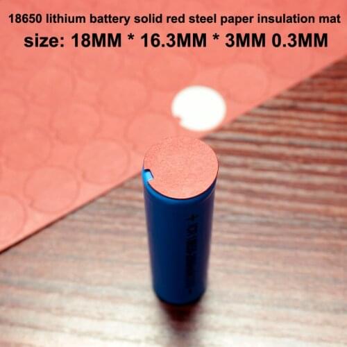 100pcs/lot 18650 Battery Accessories Negative Solid Insulation Pad Red Barley Paper Lithium Special Meson Notched Mat