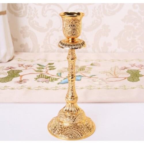2pcs European Vintage Single Arm Candelabra Candle For Wedding Event, Luxurious Candle Stick For Home Decoration