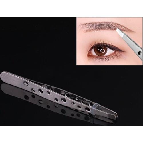 2pc Eyebrow Tweezers of Hollow Out Design Ultra Rigidity Fine Point Anti-Static Stainless Steel Tweezer Makeup Tool Top sale