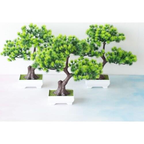 28x32cm Green Artificial Guest Greeting Pine Tree Potted Bonsai Home Garden Decoration Fake Plants Bonsai