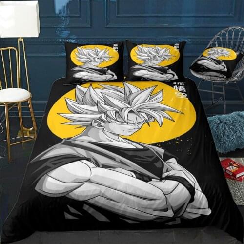 Goku Super Siayan Duvet Cover Comfortable Quilt Home Decora Design Universal Bedding Set Bedclothes+Pillowcase 3pcs