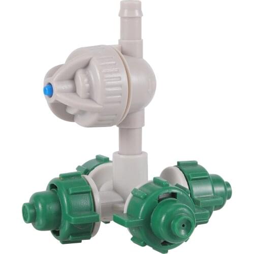 20 Pcs Fogger and Cross Misting Sprinkler With Anti-drip and 1/4 inch Single barb connector Hanging Sprinkler Garden Irrigation