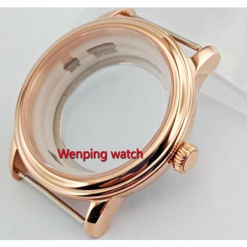40mm Rose gold Steel Watch Case fit Miyota 8205/8215/821A,DG2813 Movement watch