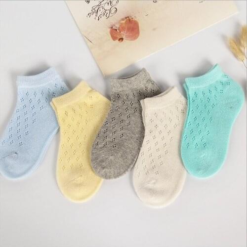 5pairs/lot Spring Summer Mesh Child Baby Socks Unisex Kids sock Children Infant Boy Girl breathable Short Socks cotton thin sock