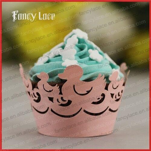 50pcs Lase Lovely Duck Wrappers Fondant Cakes Cupcake Wrappers Paper Cake Liners Supplies Baby Shower Birthday Party Decorations