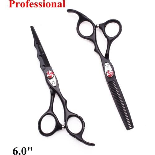 6.0 Hair Scissors Professional Hairdressing Cutting Scissors Barber Thinning Scissors 440C Japanese Steel Hair Cut Shears 1019
