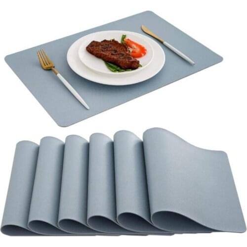 6Pack Placemats Leather Table Mats Heat Resistant Easy To Clean Waterproof Place Mats for Kitchen Dining Table