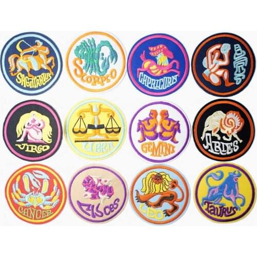 Zodiac Sign Astrology Iron clothes stitch sew seam cloth textile adornment decoration garnish of coat topcoat jacket trousers