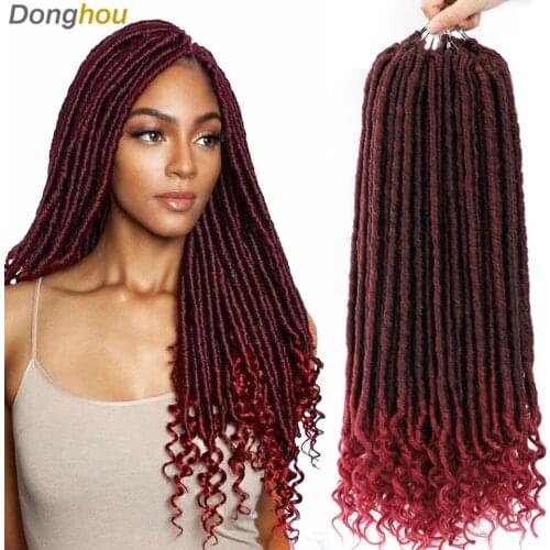Goddess Faux Ombre Locs Crochet Hair 20 Inches 1b 27 1b 30 1b Bug Ombre Faux Locs Crochet Hair Braids Synthetic Braiding Hair