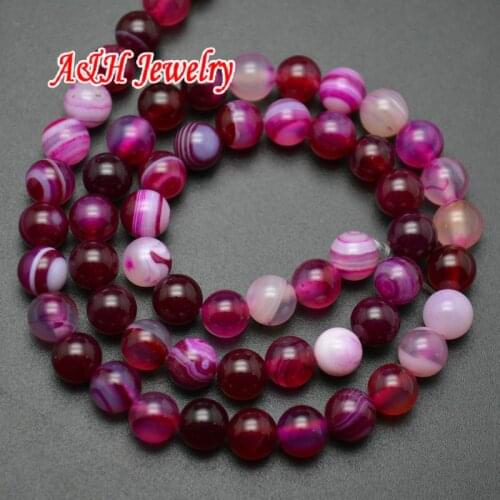 5pcs Super High Quality Rose Red Color Beautiful Stone Round Beads 16'' Jewelry Making Materials