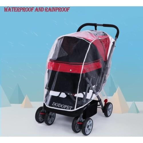 Outdoor Pet Stroller Cover for Car Dog Foldable Safe Transparent Wind Rain Proof Cover PVC Rain Cover for Pet Baby Cart Jogger