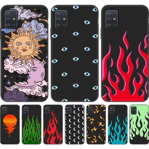 Flame Phone Case For Samsung A32 Case A 32 Fire Silicon Back Cover For Samsung A52 A72 A71 A12 A21S A31 A41 A50 A70 A 51 Fundas