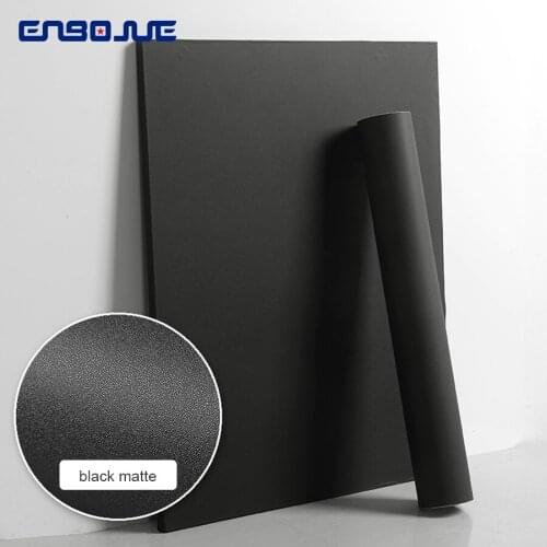 0.4x5M Black Furniture Renovation Stickers Solid Matte PVC Self Adhesive Wallpaper Wardrobe Cabinet Door Waterproof Wall Sticker
