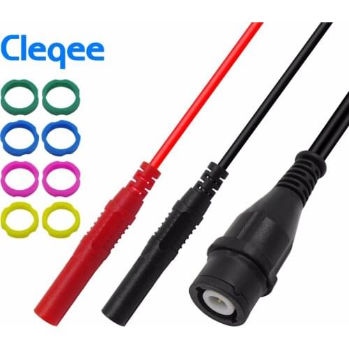 Cleqee P1206 BNC male plug to 4mm Straight Banana Plugs Coaxial Cable Oscilloscope Test Lead 120CM