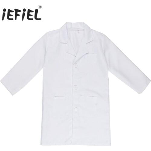 Unisex Boys Girls Kids Children Clothes Jackets Long Sleeves Doctor Cosplay Uniform Halloween Party Costume Cosplay Lab Coat