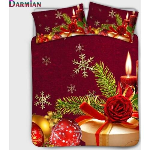 DARMIAN Three-Piece Bedding Home Textile Quilt Cover Single Duble Queen King Size Duvet Cover For Boys and Girls Merry Christmas