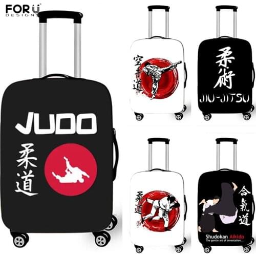 FORUDESIGNS Travel Elastic Dust Luggage Cover Martial Art Judo jiu jitsu Karate Aikido Print Suitcase Cover Apply To 18- 32 Inch