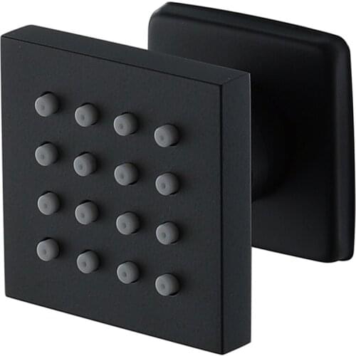 Shower Spa Brass Square Massage Body Jets Spray Body Shower Head, Brushed Nickel Matte Black-ABUX