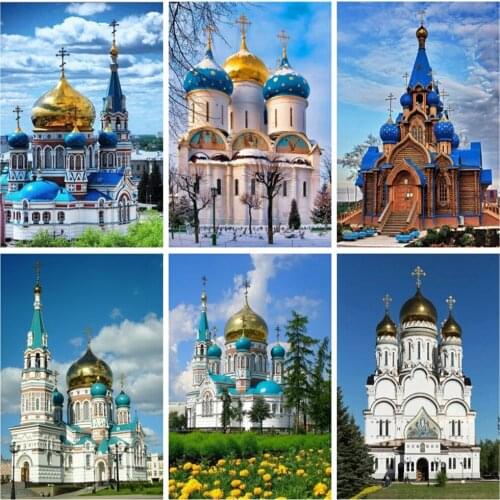 EverShine Diamond Painting City Building 5D Diamond Mosaic Scenery Cross Stitch Rhinestones Art DIY Handmade Hobby Home Decor
