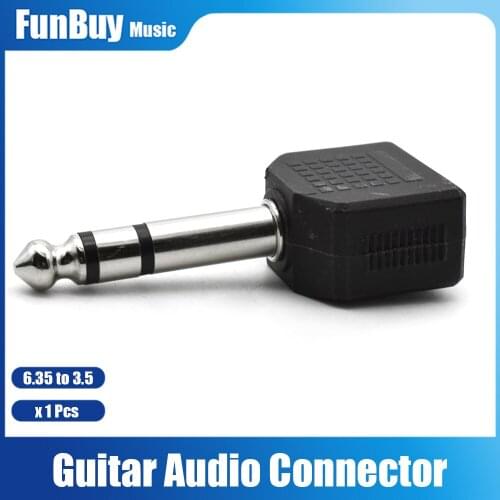 Audio Converter 6.5 male to 3.5 Double Female Socket 6.35 Dual Channel to 2 Hole Jack 6.35 Dual Track to Double 3.5