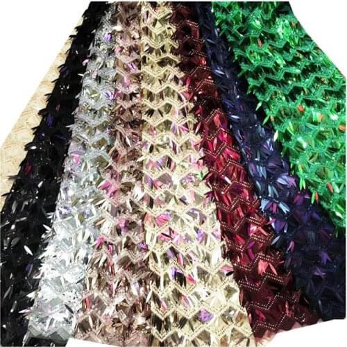 GLace 1yard/lot 100% polyester fashion black flash sequin fabric embroidery lace textiles for wedding dress TX125